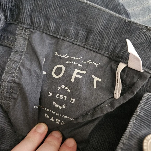 Womens LOFT Corduroy Gray/blue Skinny Pants! - Picture 4 of 9